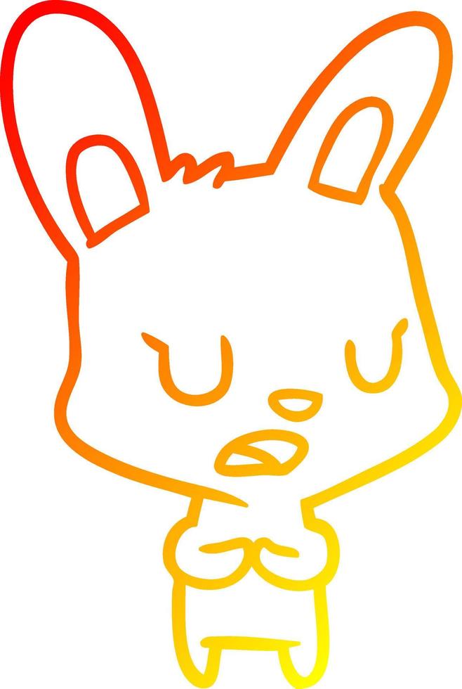 warm gradient line drawing rabbit talking vector