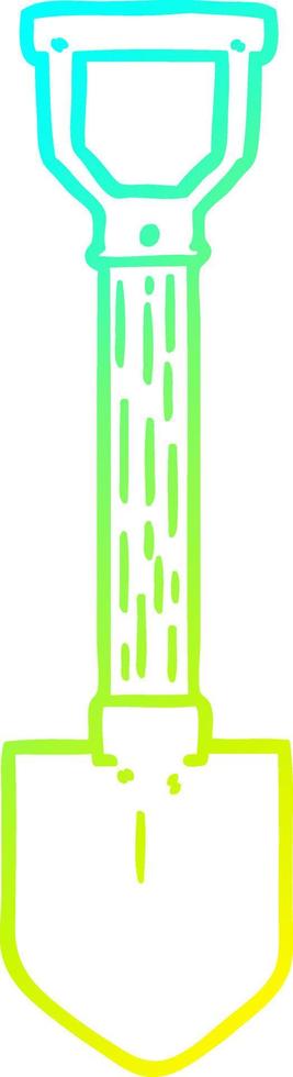 cold gradient line drawing cartoon shovel vector