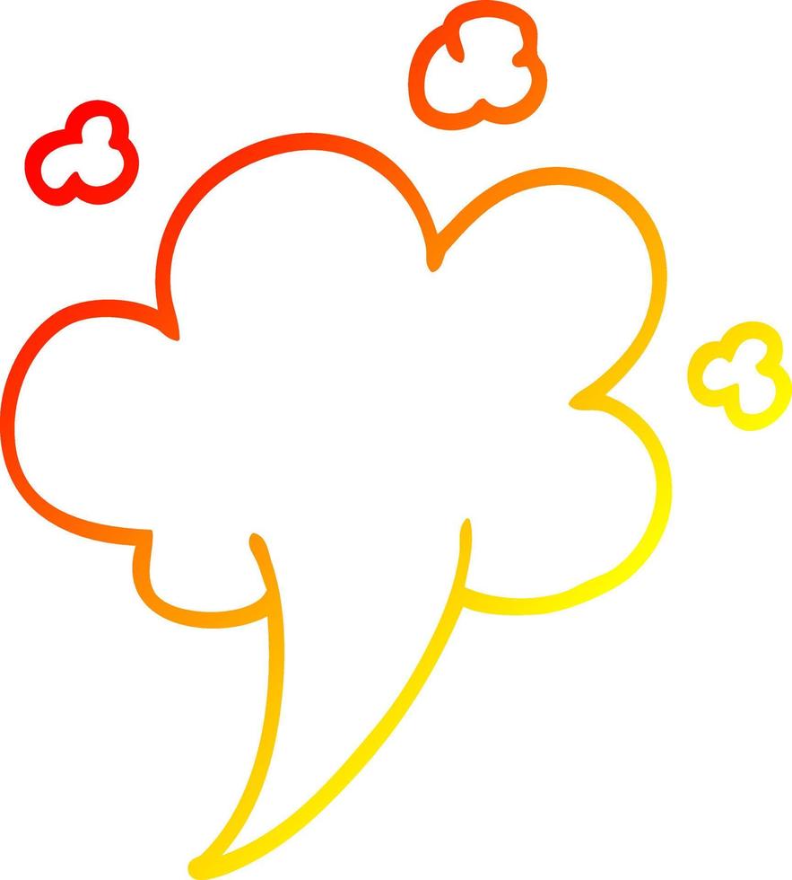 warm gradient line drawing cartoon gust of air vector