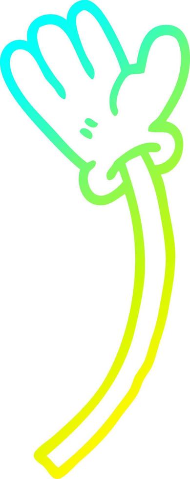 cold gradient line drawing cartoon hand gesture vector