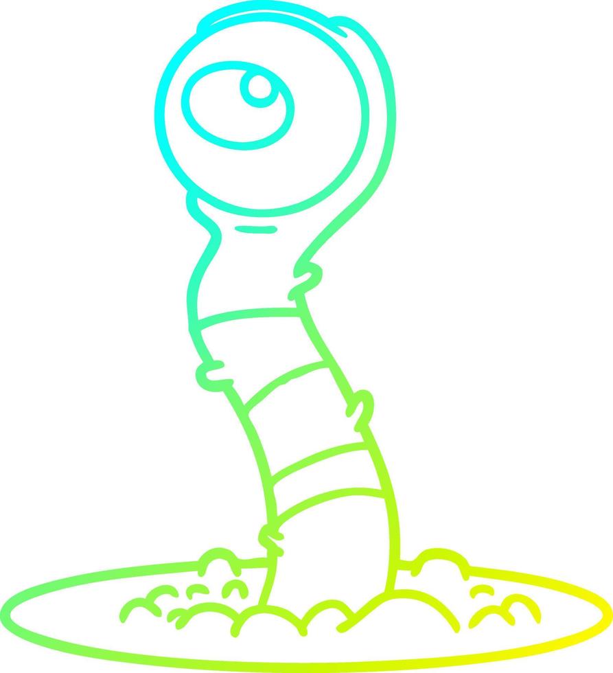 cold gradient line drawing cartoon alien swamp monster vector