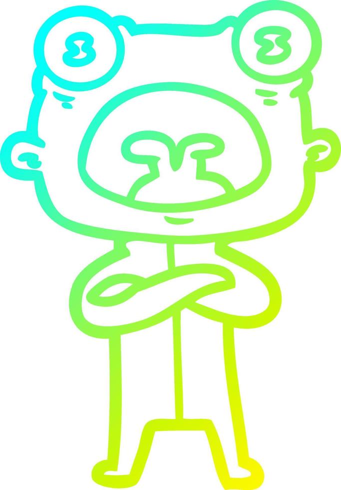 cold gradient line drawing cartoon weird alien communicating vector