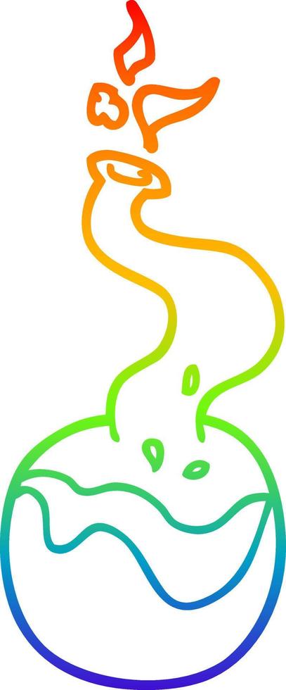 rainbow gradient line drawing cartoon vector