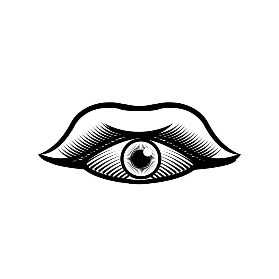 one eye vector, detailed and elegant with white background vector