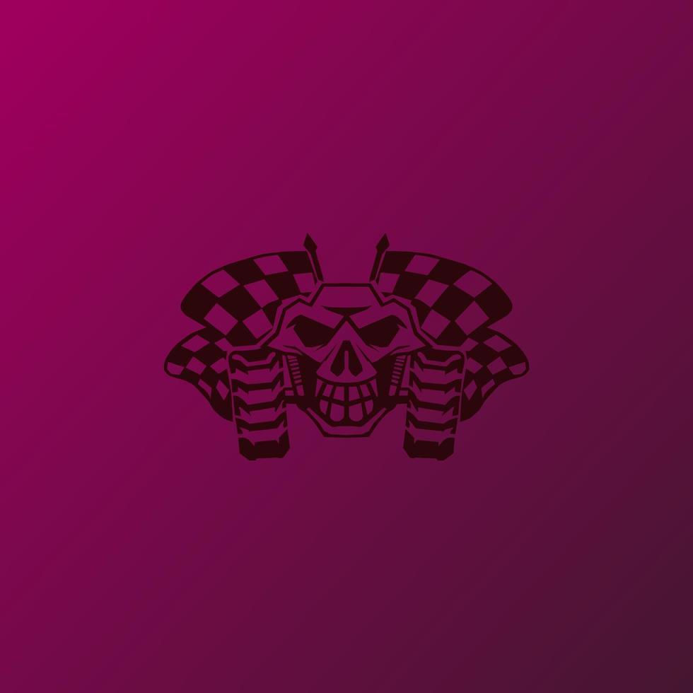 SKULL RACE FLAG VECTOR ILUSTRATION