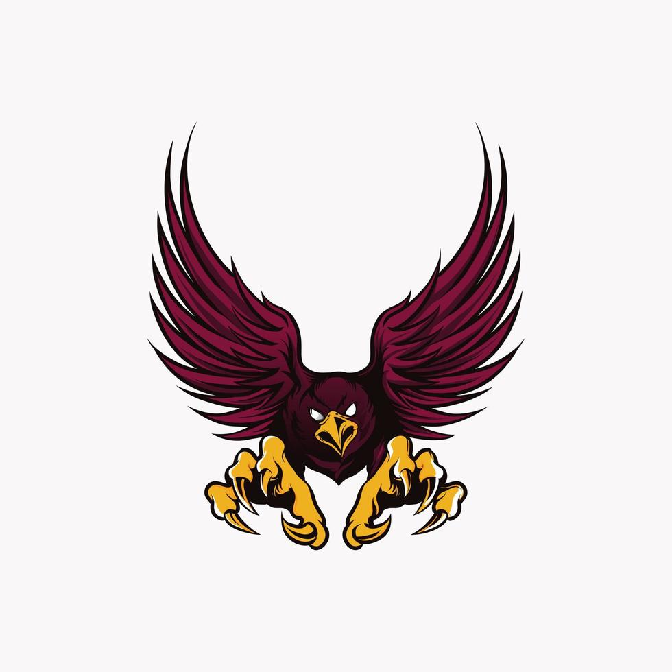 Illustration eagle ready to swoop up its prey vector