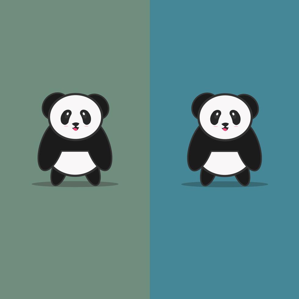 CUTE PANDA VECTOR WITH 2 BACKGROUND