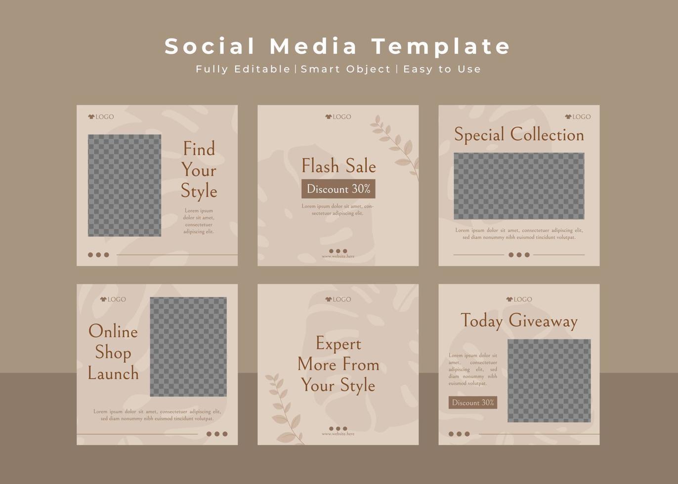 Fashion social media minimalist banner template vector