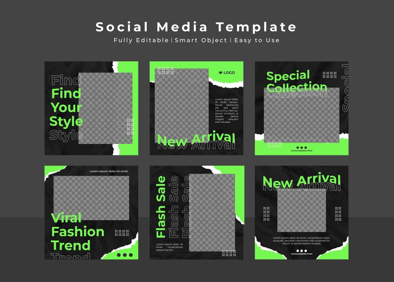 Fashion trendy social media banner template vector