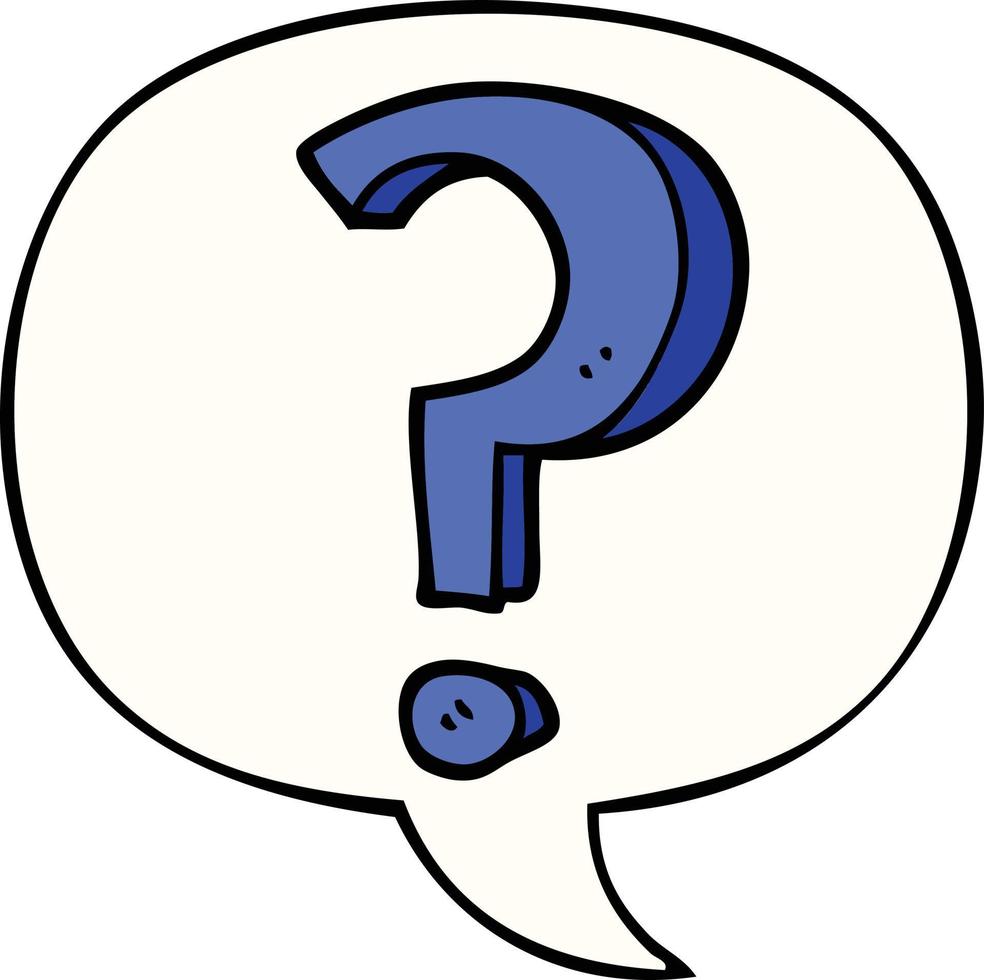 cartoon question mark and speech bubble vector