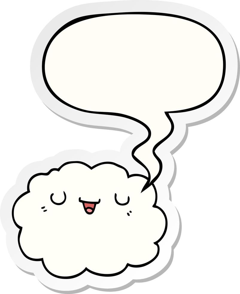 cartoon cloud and speech bubble sticker vector