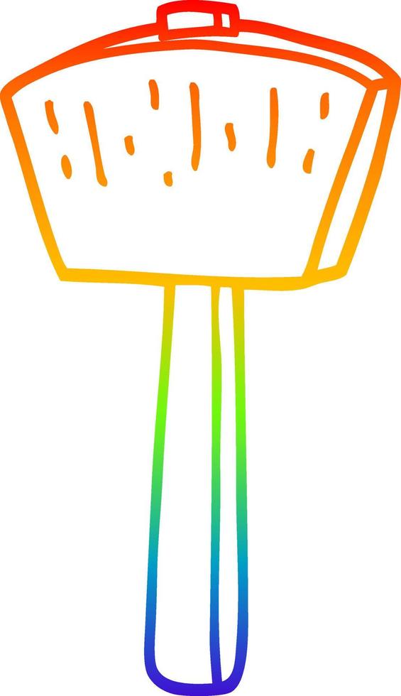 rainbow gradient line drawing cartoon mallet vector