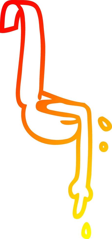 warm gradient line drawing cartoon ladle of food vector