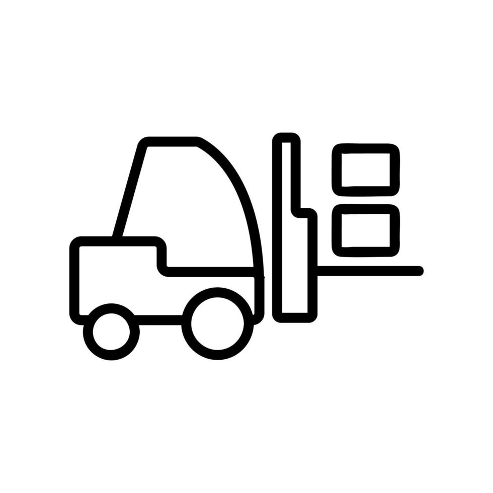 The forklift icon vector. Isolated contour symbol illustration vector