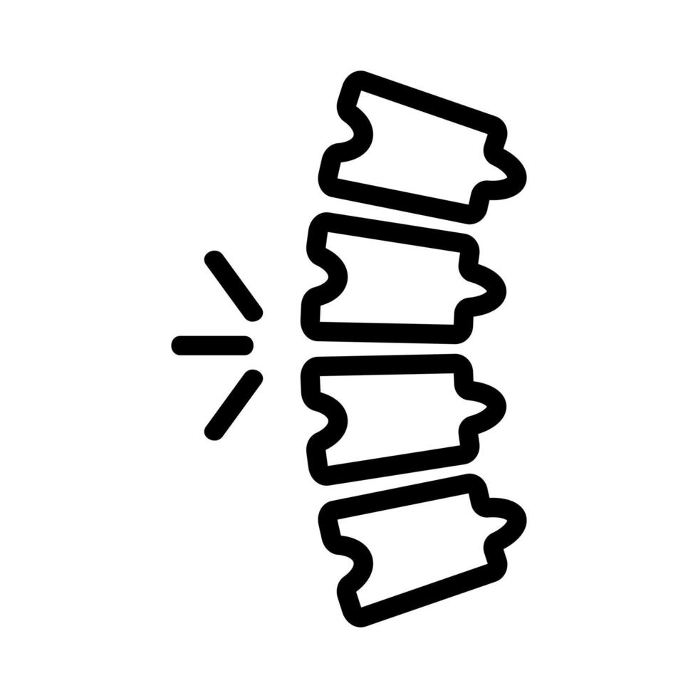 pain in the spine icon vector. Isolated contour symbol illustration vector