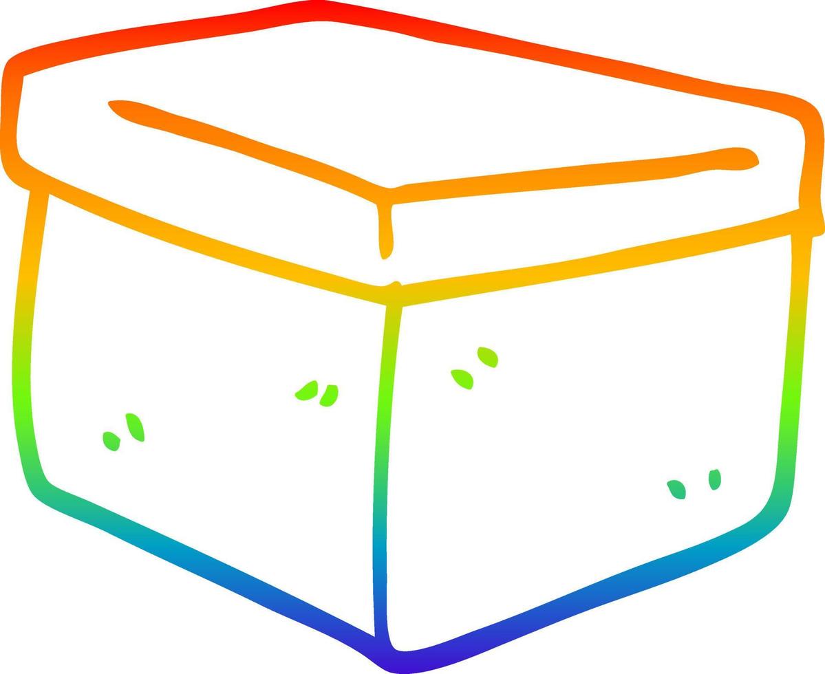 rainbow gradient line drawing cartoon office filing box vector