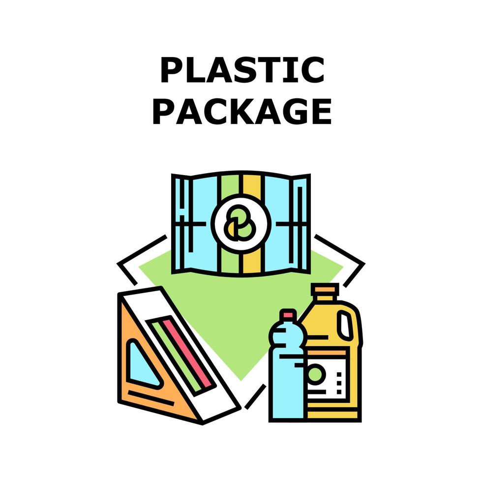 Plastic Package Vector Concept Color Illustration