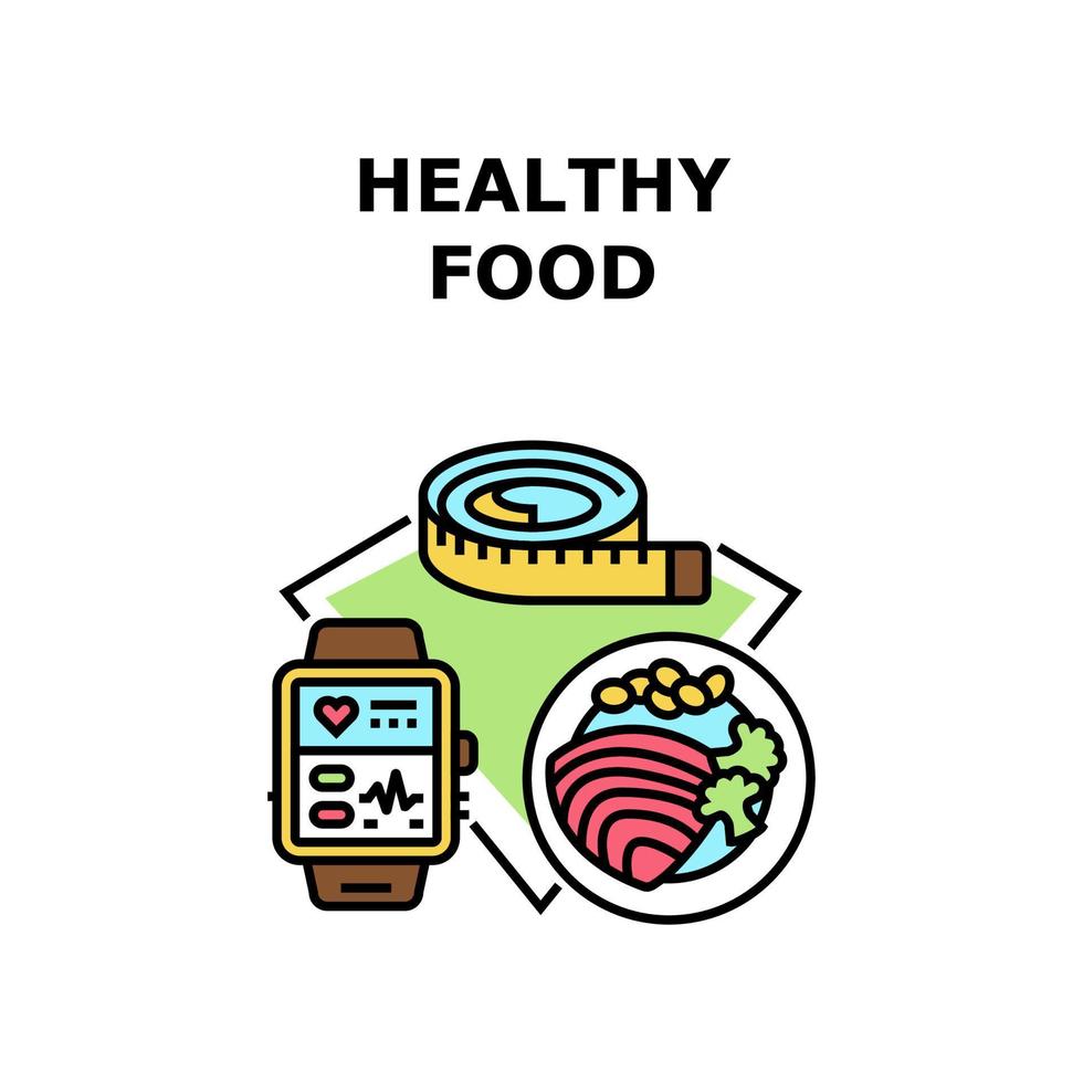 Healthy Food Vector Concept Color Illustration