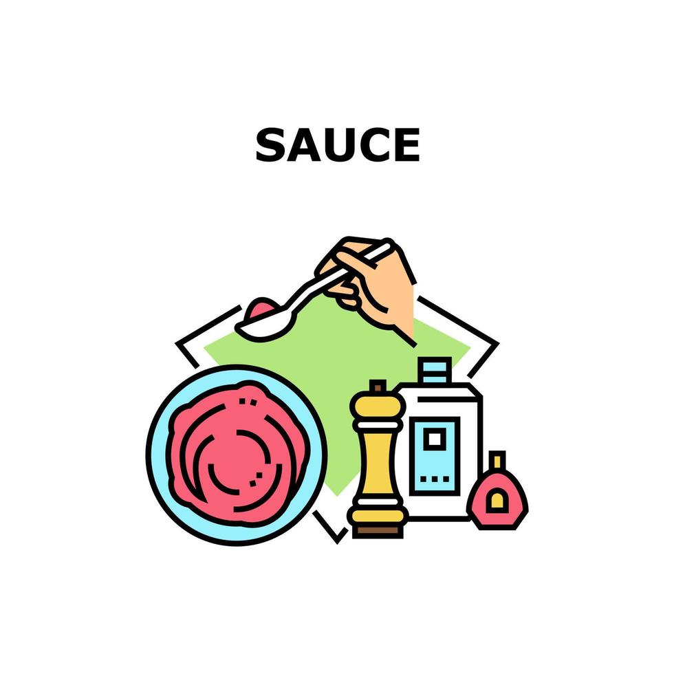 Sauce For Dish Vector Concept Color Illustration