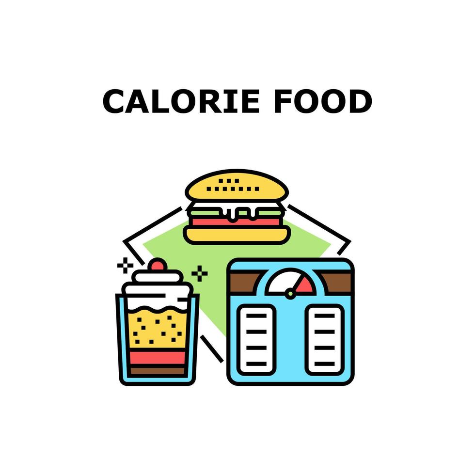 Calorie Food Vector Concept Color Illustration