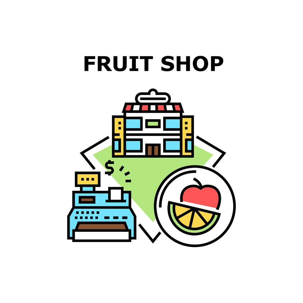 ilustración de color de concepto de vector de venta de tienda de frutas