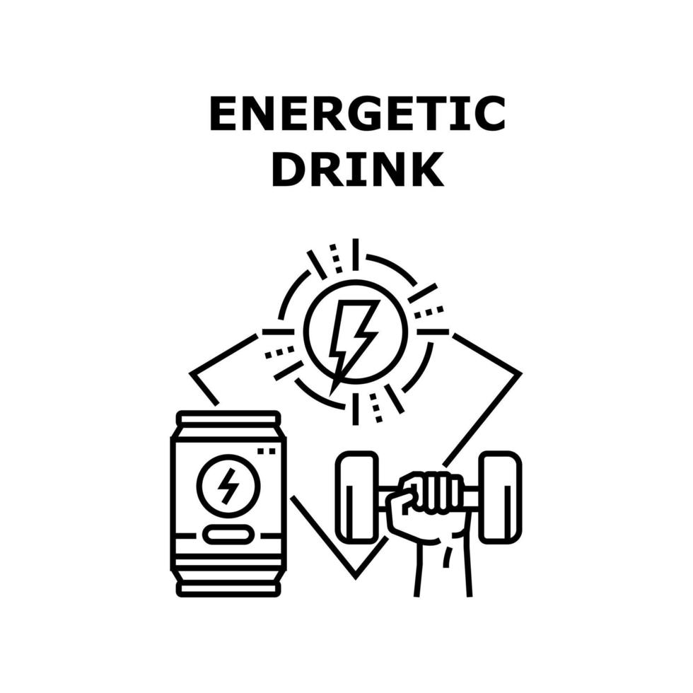 Energetic Drink Vector Concept Black Illustration