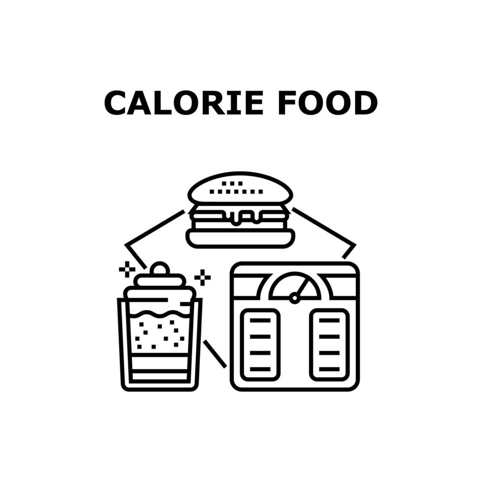 Calorie Food Vector Concept Black Illustration
