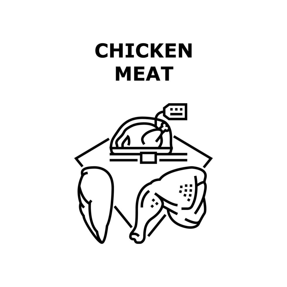 Chicken Meat Vector Concept Black Illustration
