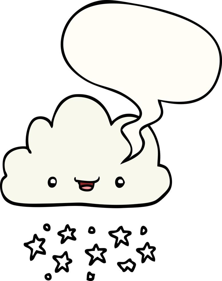 cartoon storm cloud and speech bubble vector