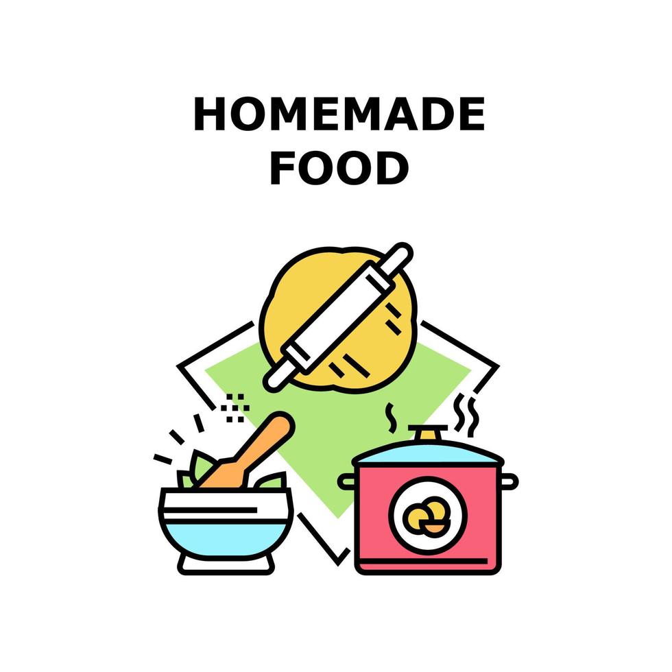 Homemade Food Vector Concept Color Illustration