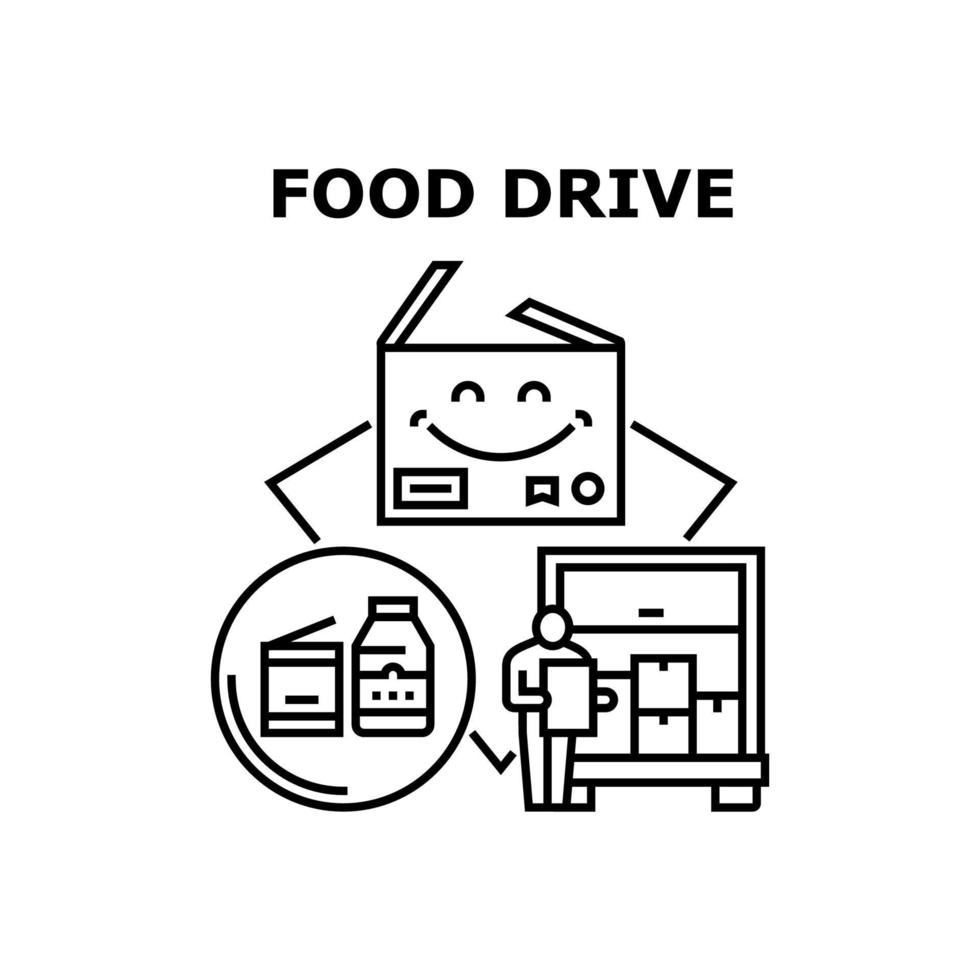 Food drive icons vector illustrations