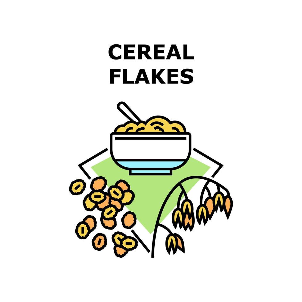 Ilustración de color de concepto de vector de copos de cereal