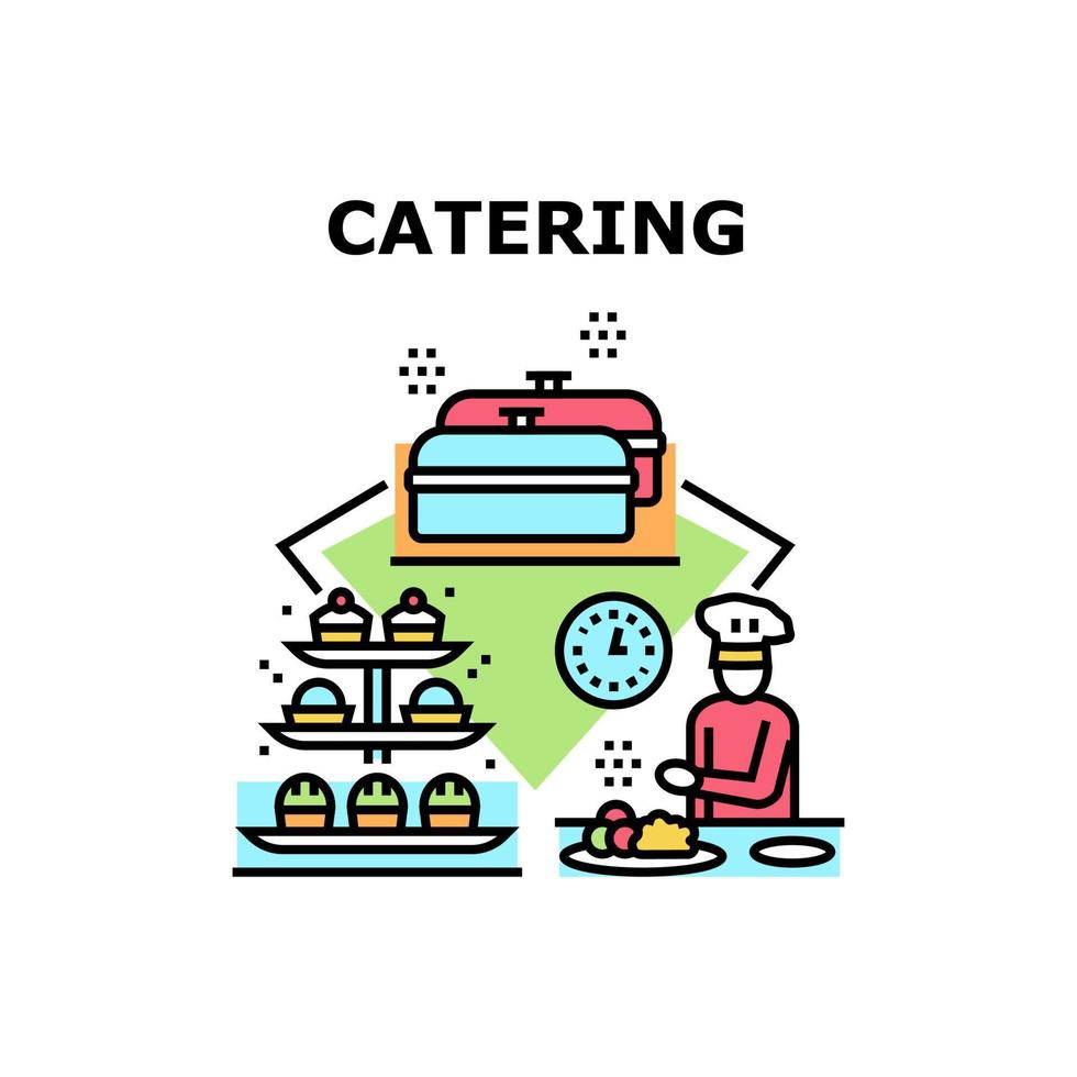 Catering service icons vector illustrations