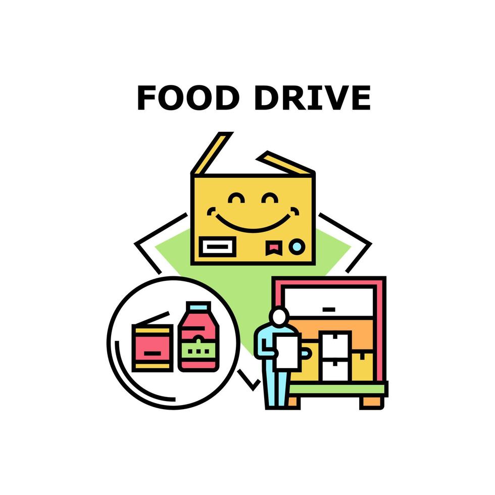 Food drive icons vector illustrations