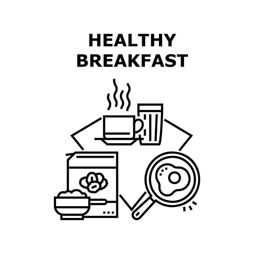 ilustración de vector de icono de desayuno saludable