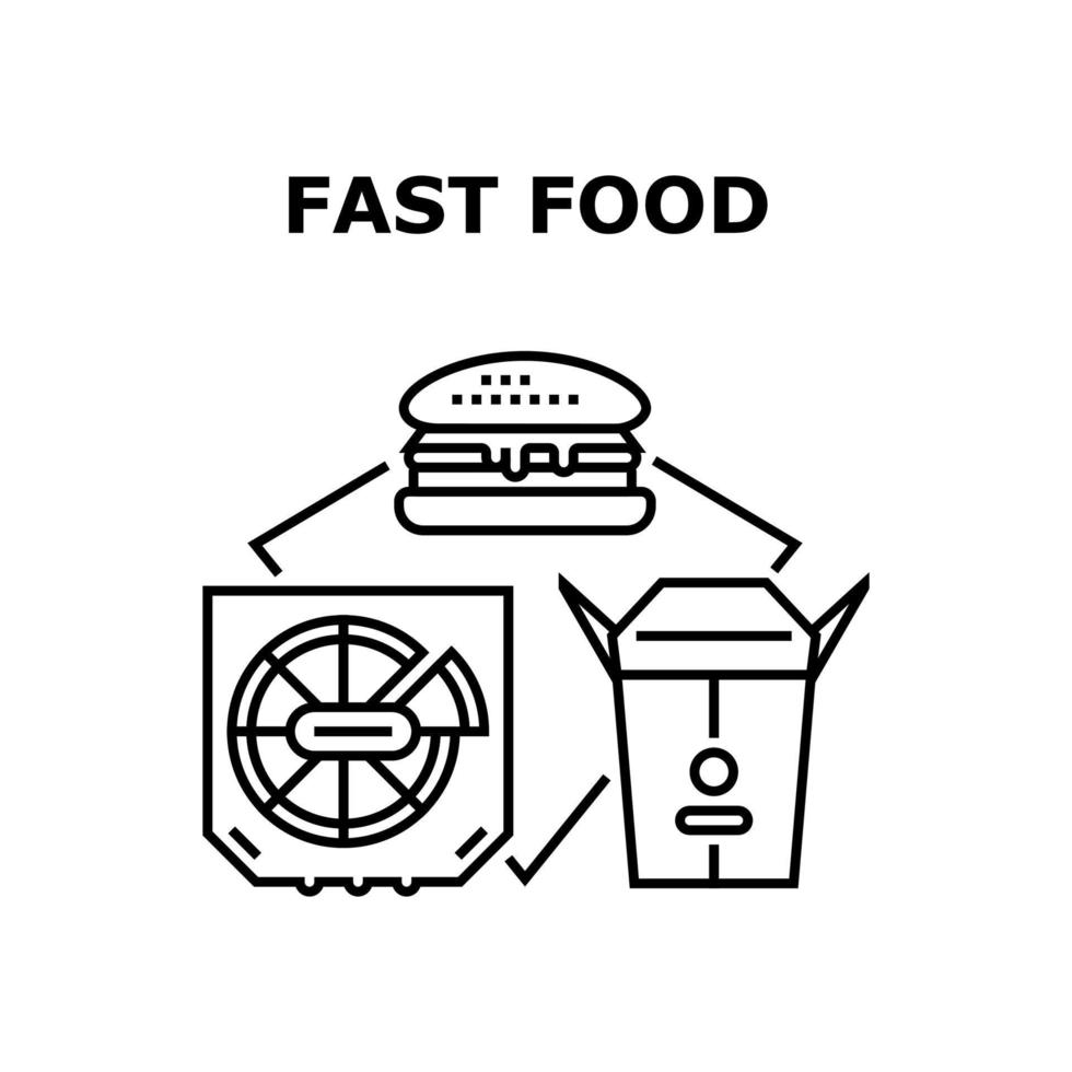 Fast Food Lunch Vector Concept Color Illustration