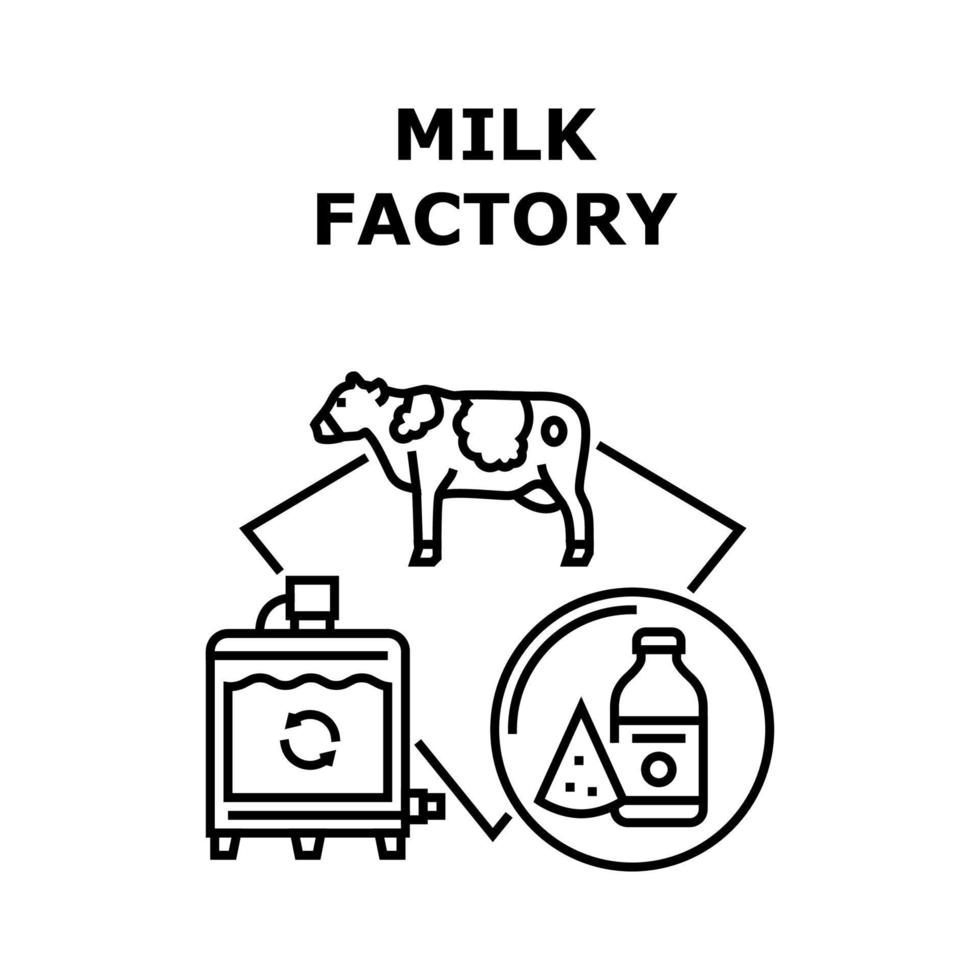 Milk Factory Vector Concept Black Illustration