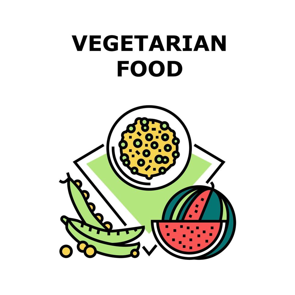 ilustración de color de concepto de vector de comida vegetariana