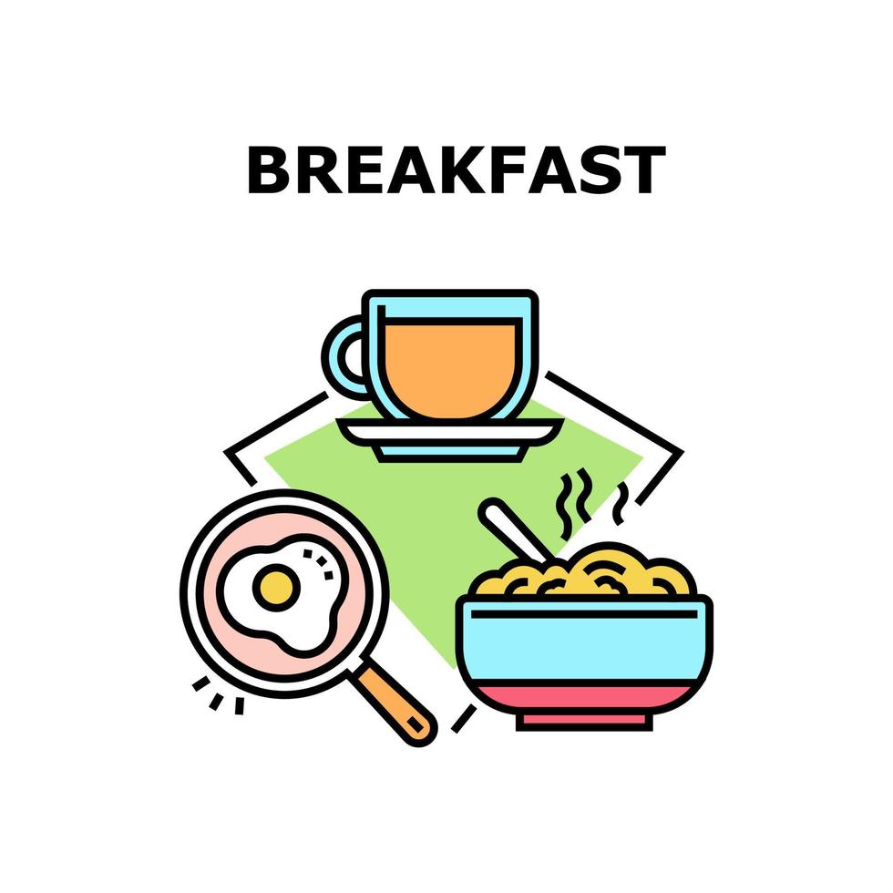 Breakfast Meal Vector Concept Color Illustration