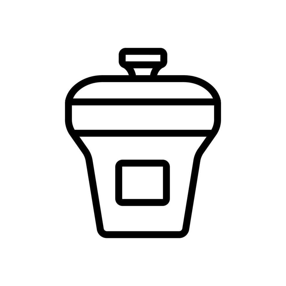 contenedor de alimentos rectangular en posición vertical con tapa icono vector ilustración de contorno