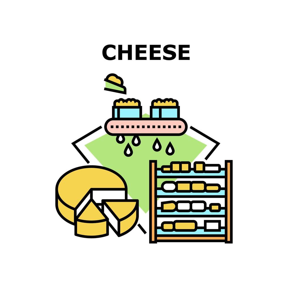 Cheese Food Vector Concept Color Illustration