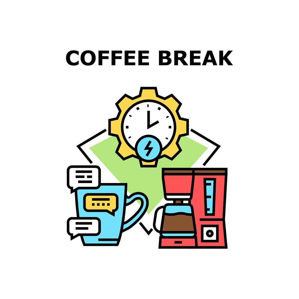 Coffee Break Vector Concept Color Illustration