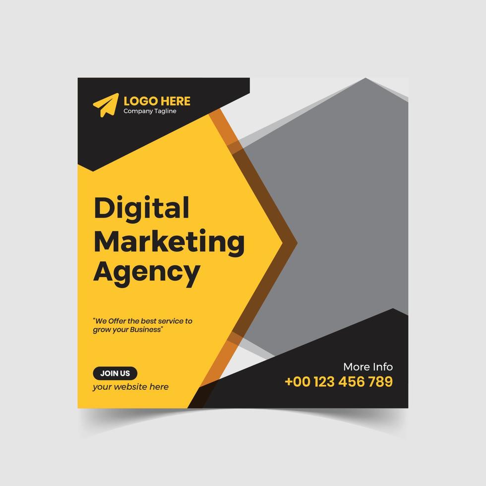 Digital marketing agency social media post banner design template vector