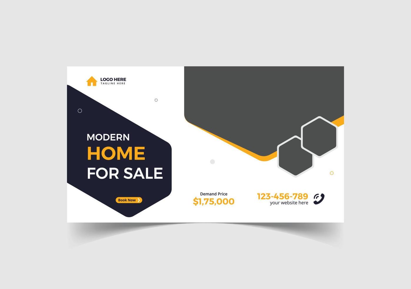 Real estate home sale web banner vector template design