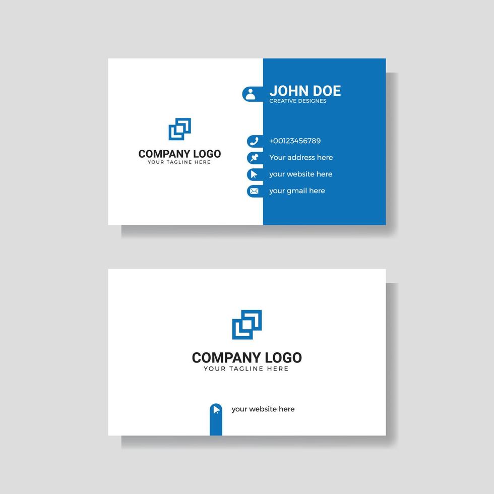 Business Card Template Double Sided Design vector