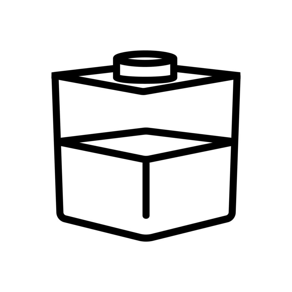 square liquid container icon vector outline illustration