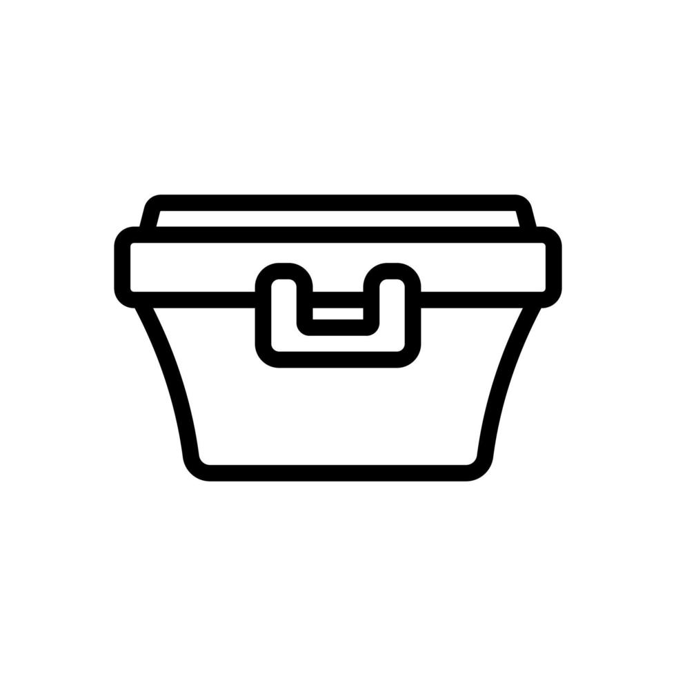 contenedor de alimentos con manija de pestillo icono ilustración de contorno vectorial vector