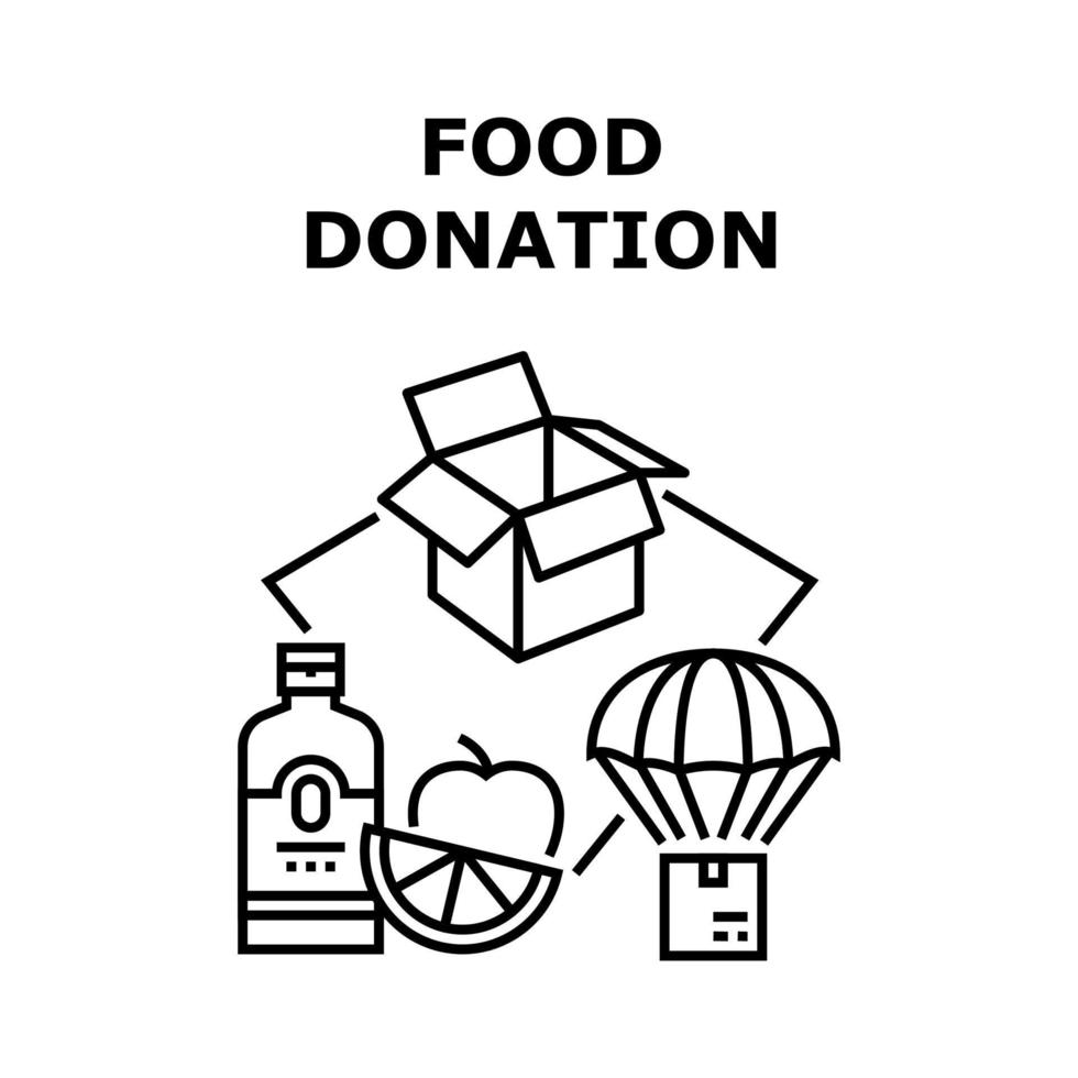 Food Donation Vector Concept Color Illustration