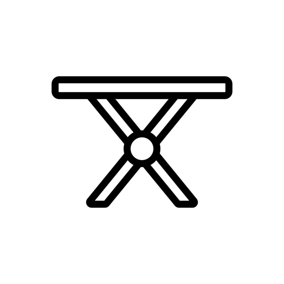 double folding table with mount icon vector outline illustration