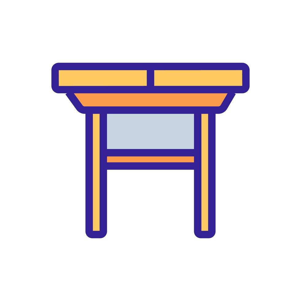 ilustración de contorno de vector de icono de mesa plegable de madera